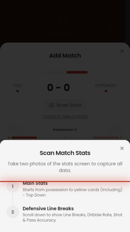OCR scan of post-match stats screen